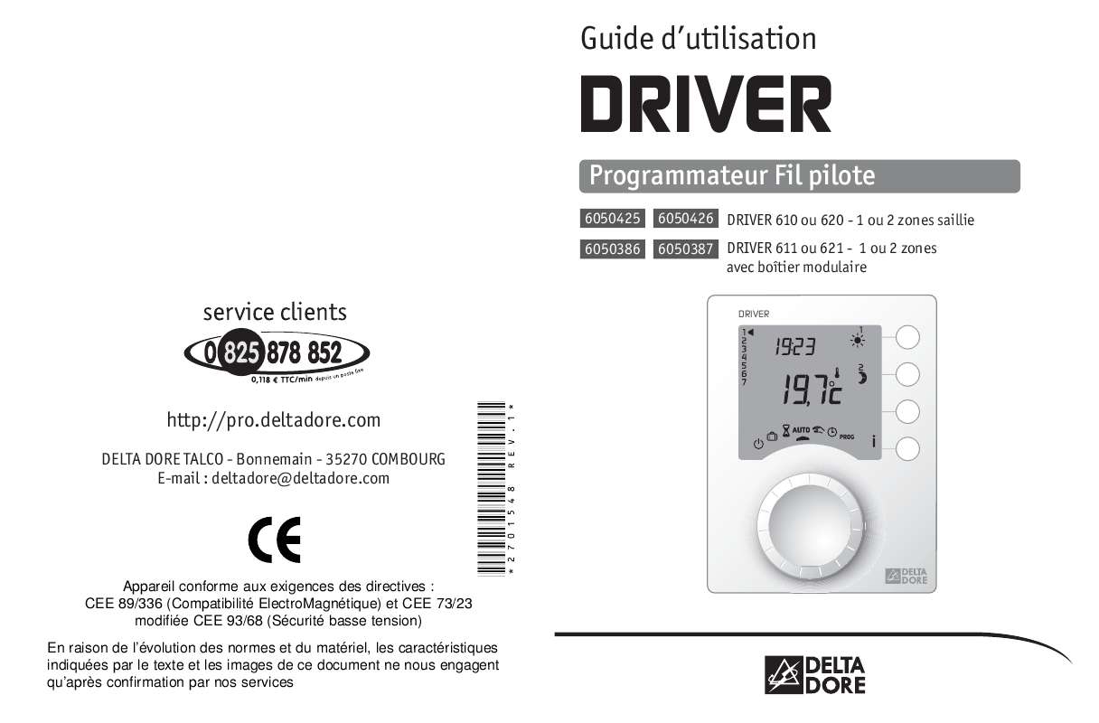 Guide utilisation DELTA DORE DRIVER 620  de la marque DELTA DORE