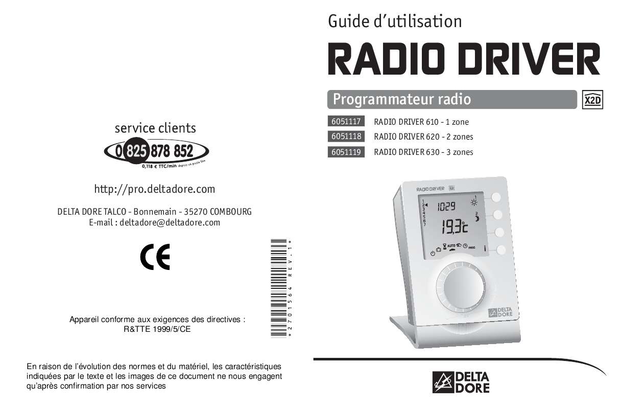 Guide utilisation DELTA DORE RADIO DRIVER  de la marque DELTA DORE