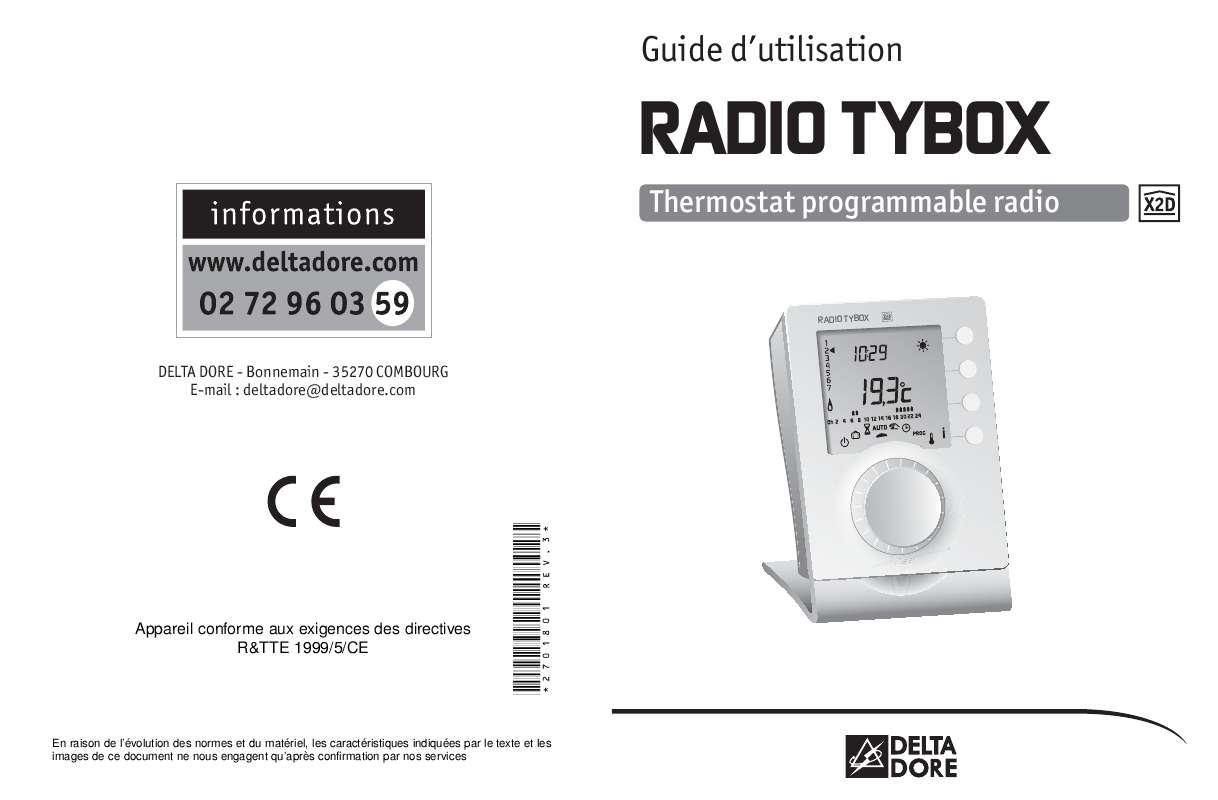 Guide utilisation DELTA DORE RADIO TYBOX  de la marque DELTA DORE