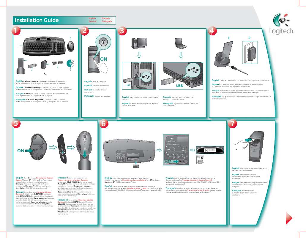Guide utilisation  LOGITECH CORDLESS DESKTOP MX-5000 REVOLUTION  de la marque LOGITECH