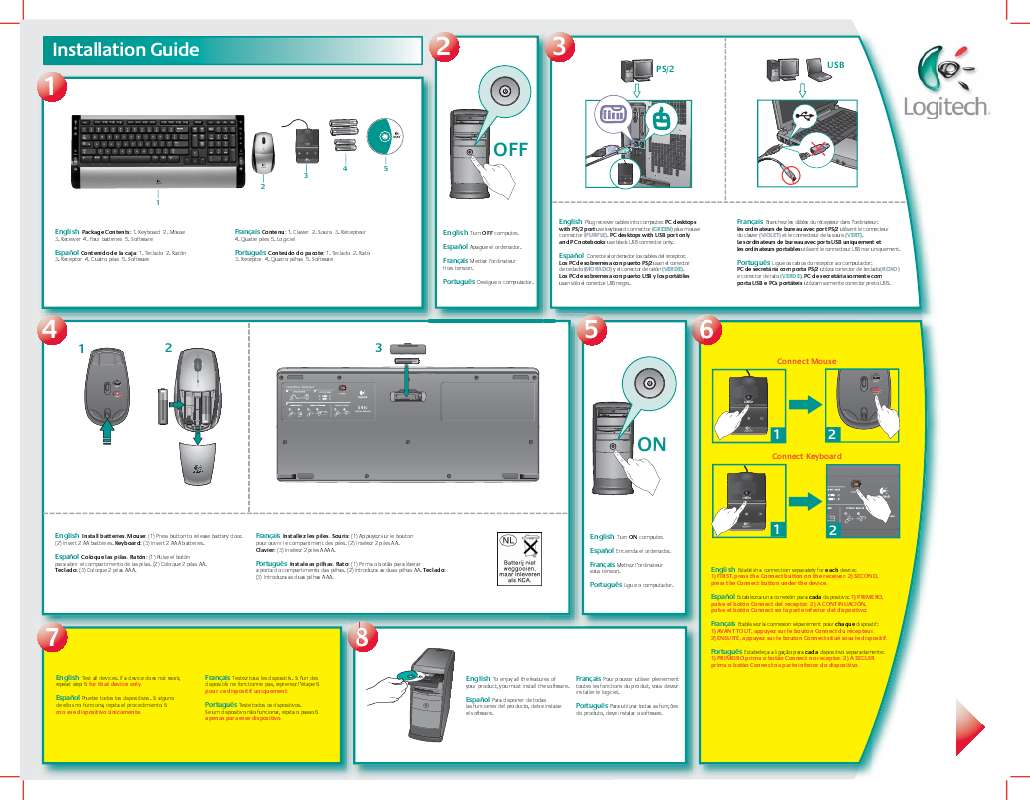 Guide utilisation  LOGITECH CORDLESS DESKTOP S510  de la marque LOGITECH