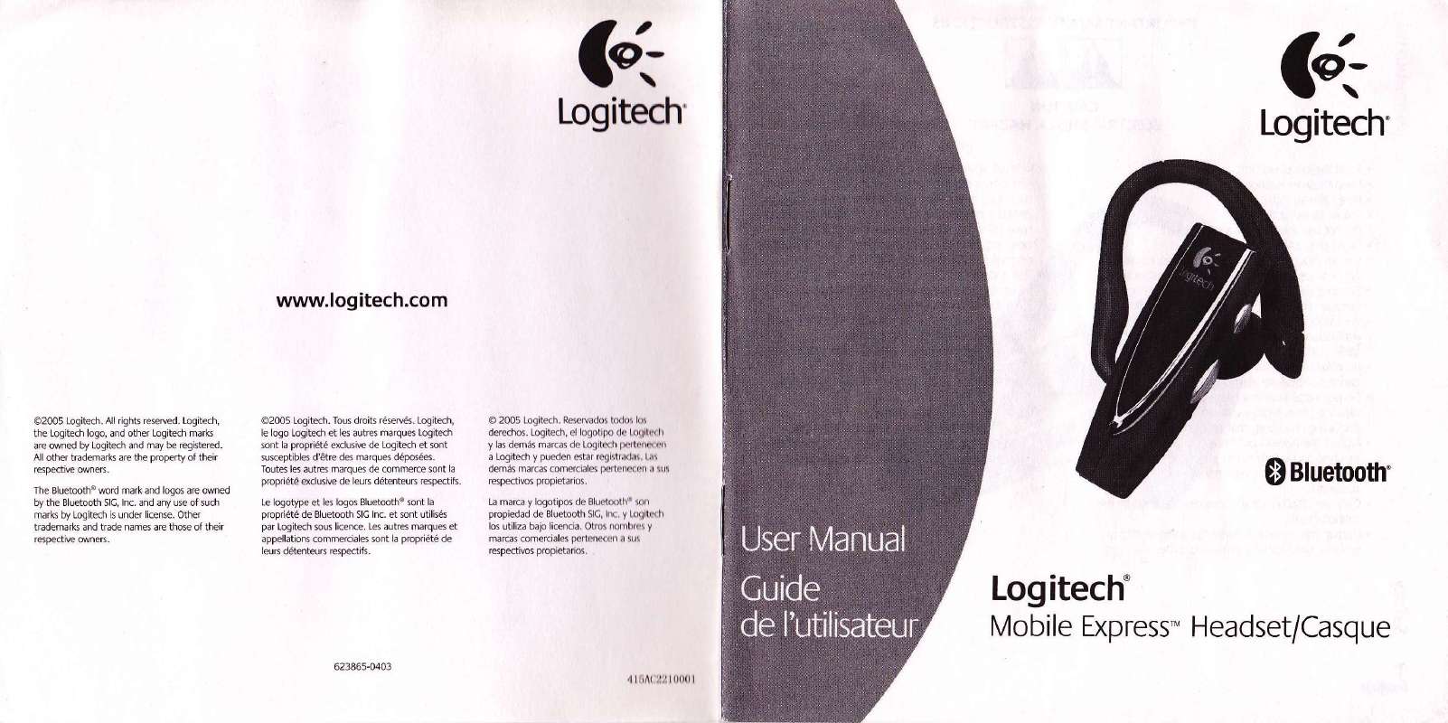 Guide utilisation LOGITECH MOBILE EXPRESS HEADSET  de la marque LOGITECH