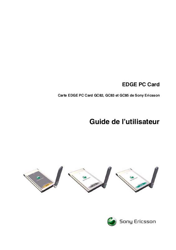 Guide utilisation SONY ERICSSON GC85 EDGE-GPRS PC CARD  de la marque SONY ERICSSON