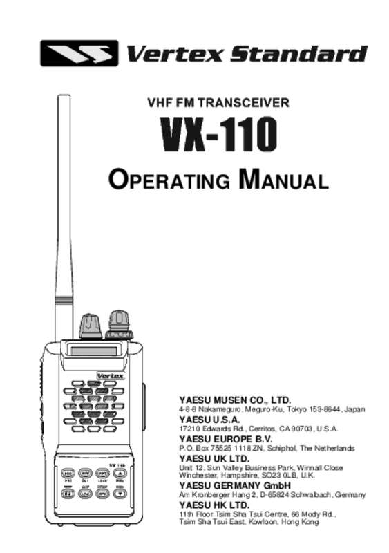 Guide utilisation YAESU VX-110  de la marque YAESU