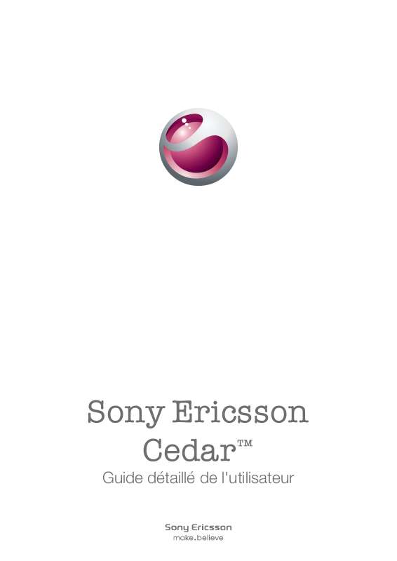 Guide utilisation SONY ERICSSON CEDAR  de la marque SONY ERICSSON