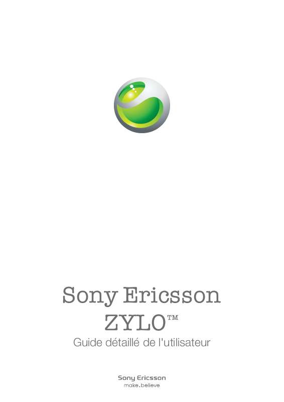 Guide utilisation SONY ERICSSON ZYLO  de la marque SONY ERICSSON