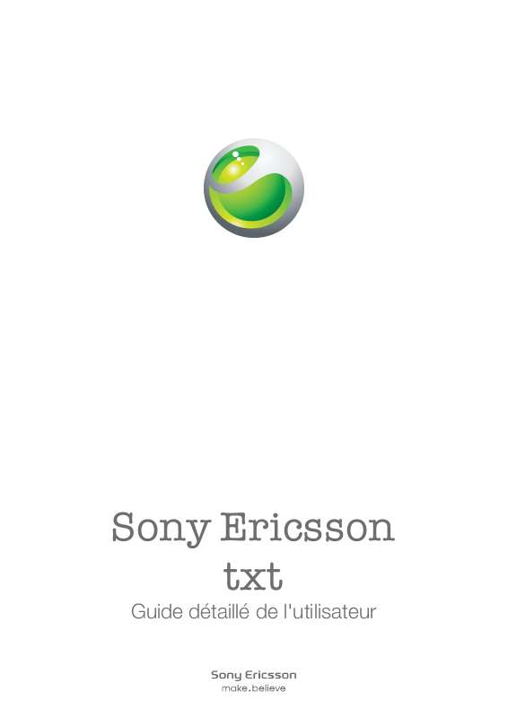 Guide utilisation SONY ERICSSON TXT  de la marque SONY ERICSSON