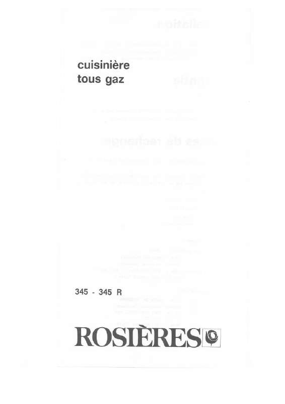 Guide utilisation  ROSIERES 345 R  de la marque ROSIERES