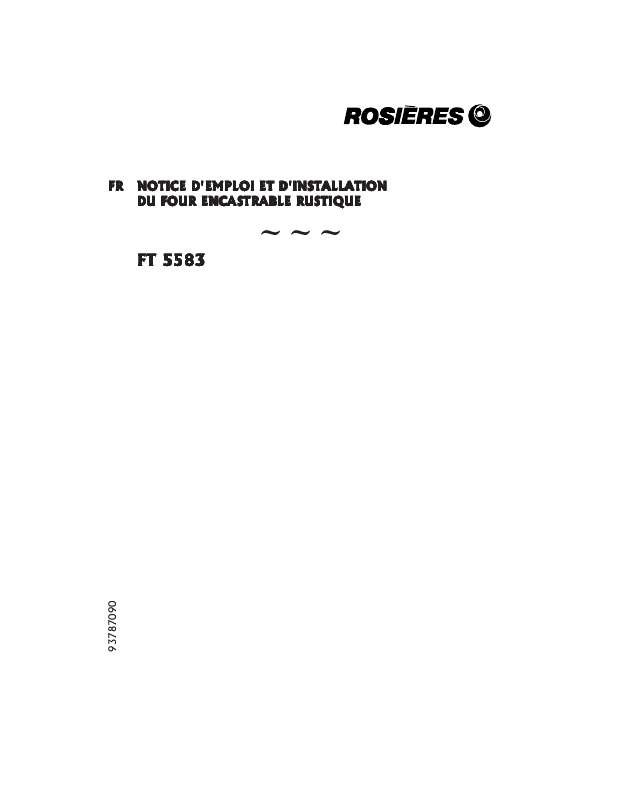 Guide utilisation  ROSIERES FT 5583  de la marque ROSIERES