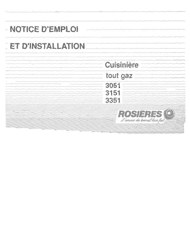 Guide utilisation  ROSIERES 3051  de la marque ROSIERES