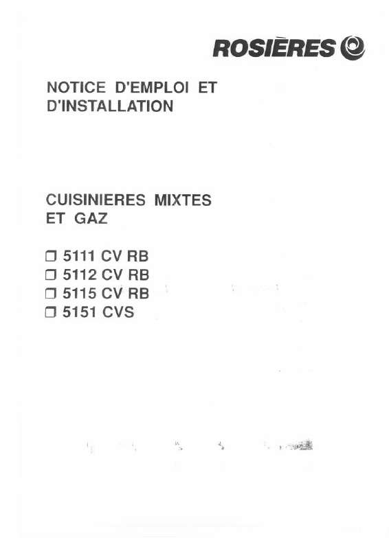 Guide utilisation  ROSIERES 5111 CV RB  de la marque ROSIERES