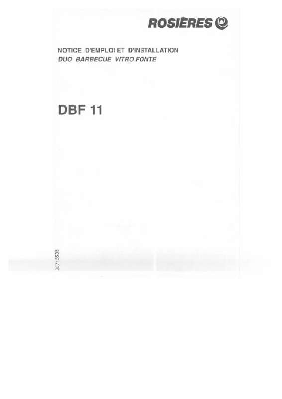 Guide utilisation  ROSIERES DBF11  de la marque ROSIERES