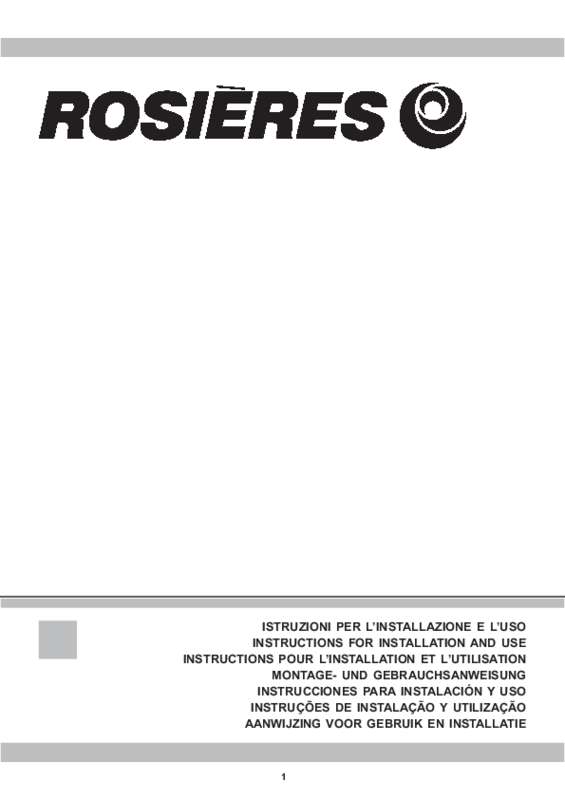 Guide utilisation ROSIERES RHG580 de la marque ROSIERES