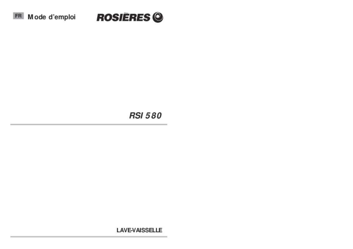 Guide utilisation  ROSIERES RSI 580 RB  de la marque ROSIERES