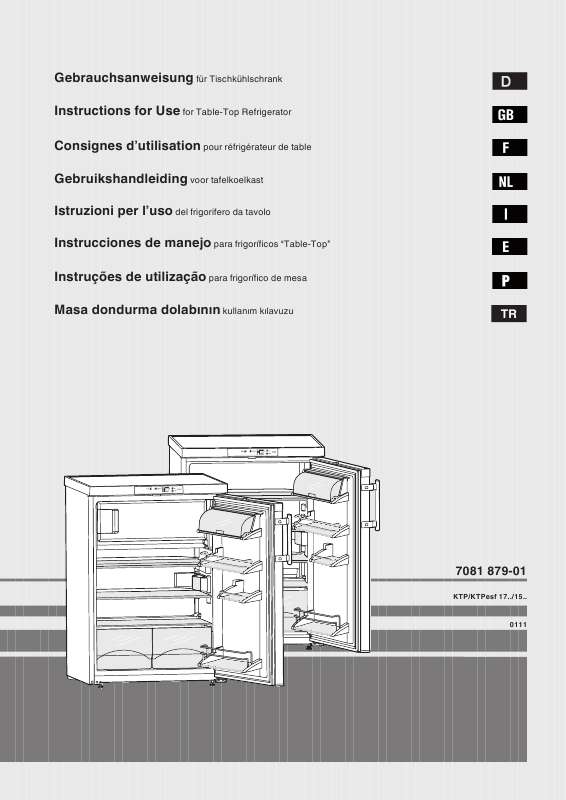 Guide utilisation  LIEBHERR KTPESF 1554  de la marque LIEBHERR