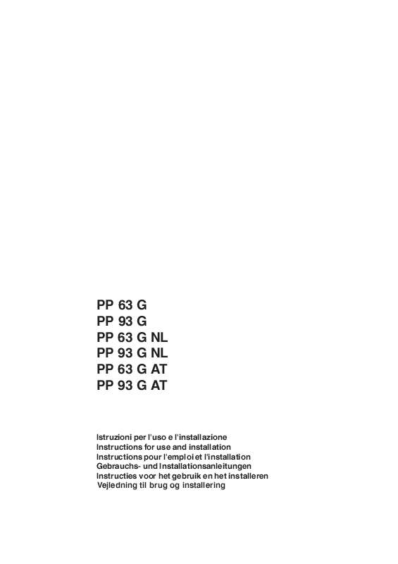 Guide utilisation  SCHOLTES PP 63 G  de la marque SCHOLTES