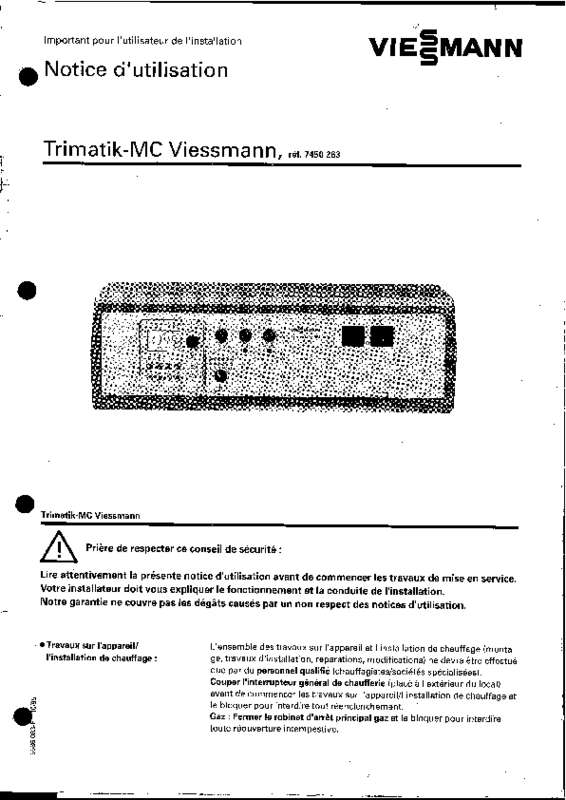 Guide utilisation VIESSMANN TRIMATIK MC 7410 065A  de la marque VIESSMANN
