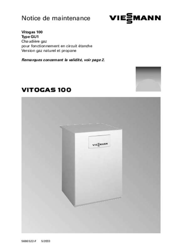 Guide utilisation VIESSMANN VITOGAS 100  de la marque VIESSMANN