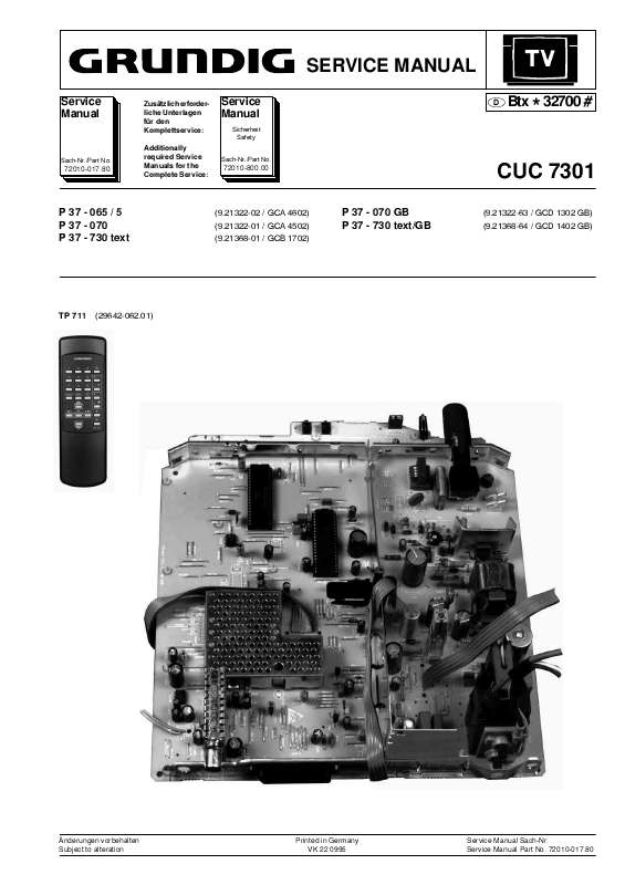 Guide utilisation  GRUNDIG CUC 7301  de la marque GRUNDIG