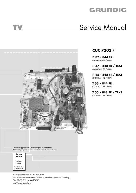 Guide utilisation  GRUNDIG CUC 7303 F  de la marque GRUNDIG