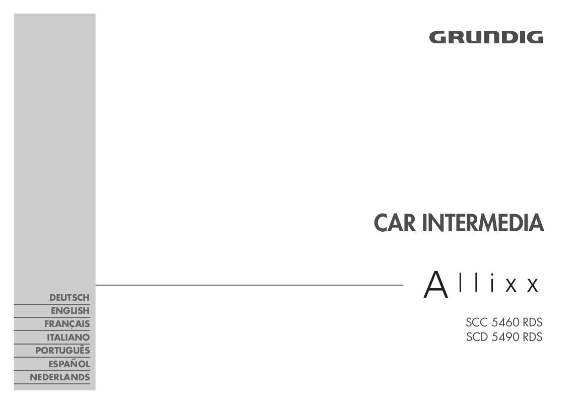 Guide utilisation  GRUNDIG ALLIXX SCD5490 RDS  de la marque GRUNDIG