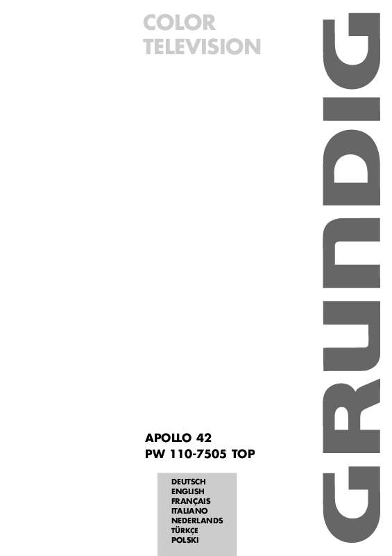 Guide utilisation  GRUNDIG APOLLO 42 PW 110-7505 TOP  de la marque GRUNDIG