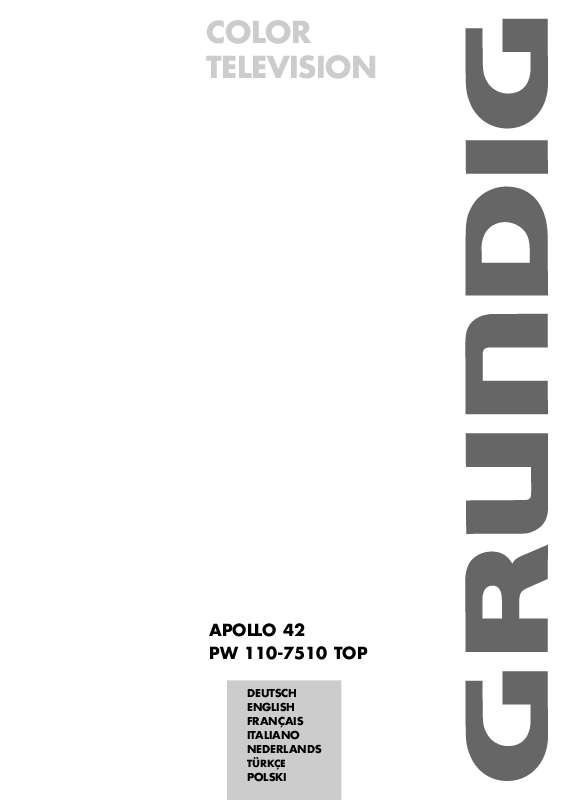 Guide utilisation  GRUNDIG APOLLO 42 PW 110-7510 TOP  de la marque GRUNDIG