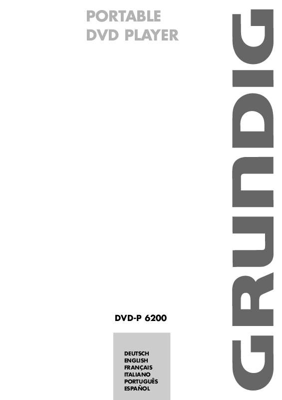 Guide utilisation  GRUNDIG DVD-P 6200  de la marque GRUNDIG