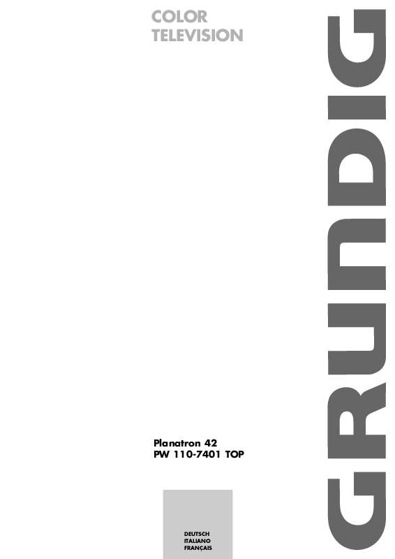Guide utilisation  GRUNDIG PLANATRON 42 PW 110-7401 TOP  de la marque GRUNDIG