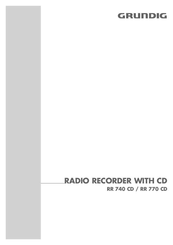 Guide utilisation  GRUNDIG RR 770 CD  de la marque GRUNDIG