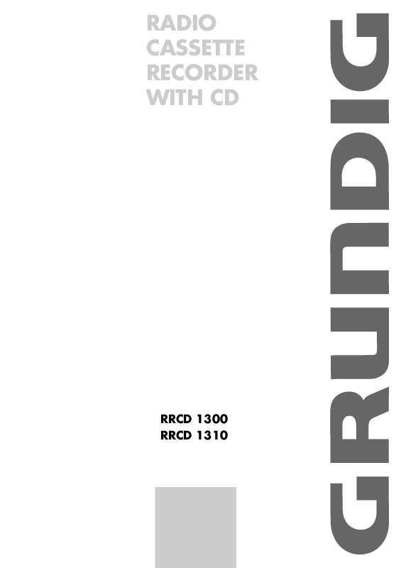 Guide utilisation  GRUNDIG RRCD 1310  de la marque GRUNDIG