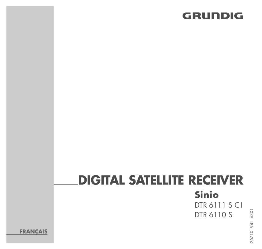 Guide utilisation  GRUNDIG SINIO DTR 6110 S  de la marque GRUNDIG