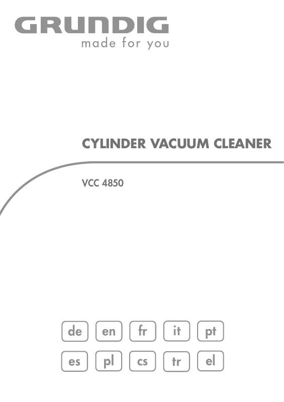 Guide utilisation  GRUNDIG VCC 4850 FLOOR VACUUM CLEANER BAGLES  de la marque GRUNDIG