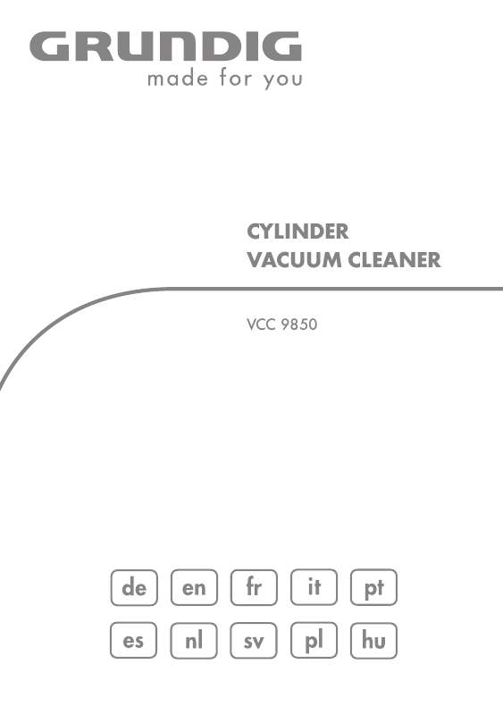 Guide utilisation  GRUNDIG VCC 9850 VACUUM CLEANER, BAGGED  de la marque GRUNDIG