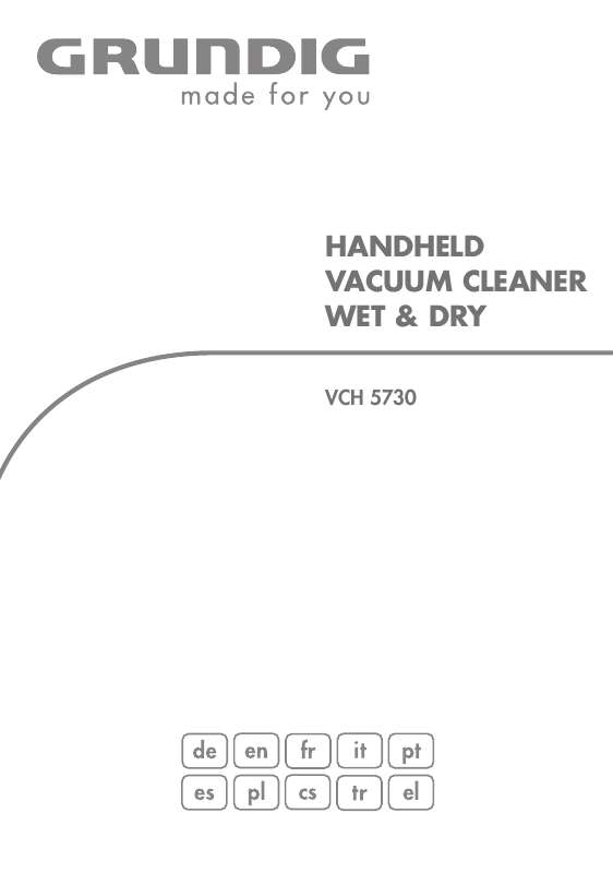 Guide utilisation  GRUNDIG VCH 5730 HANDSTAUBSAUGER WET DRY  de la marque GRUNDIG