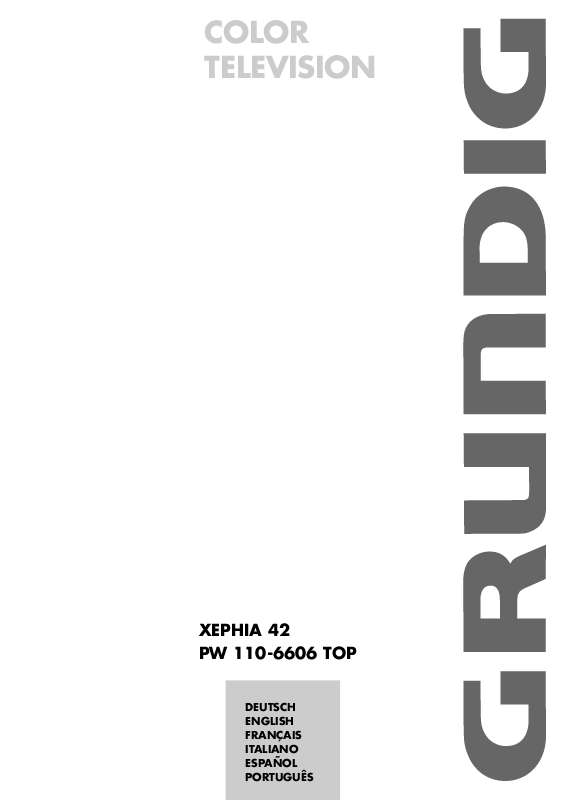 Guide utilisation  GRUNDIG XEPHIA 42 PW 110-6606 TOP  de la marque GRUNDIG