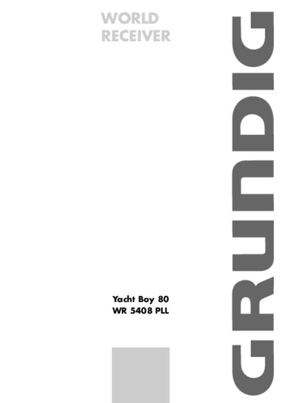 Guide utilisation GRUNDIG WR 5408  de la marque GRUNDIG