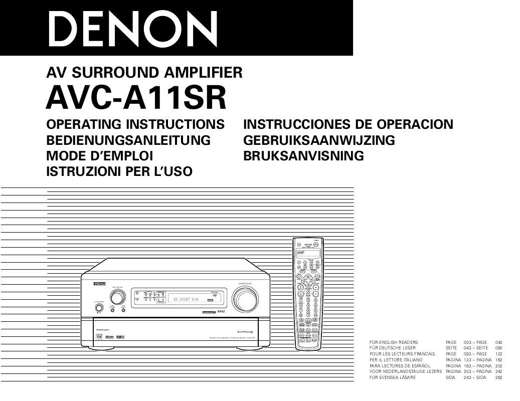 Guide utilisation  DENON AVC-A11SR  de la marque DENON