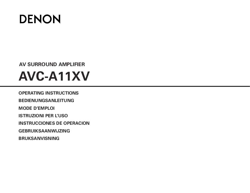 Guide utilisation  DENON AVC-A11XV  de la marque DENON