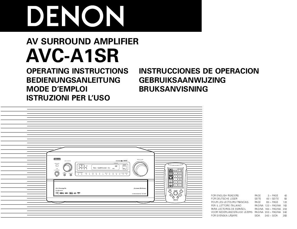 Guide utilisation  DENON AVC-A1SR  de la marque DENON