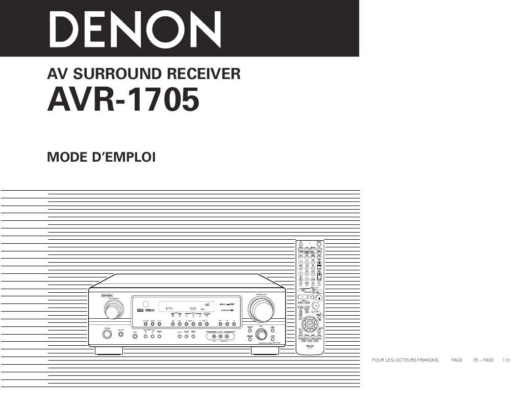 Guide utilisation DENON AVR-1705  de la marque DENON