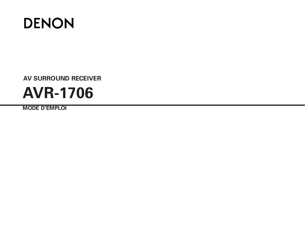 Guide utilisation DENON AVR-1706  de la marque DENON