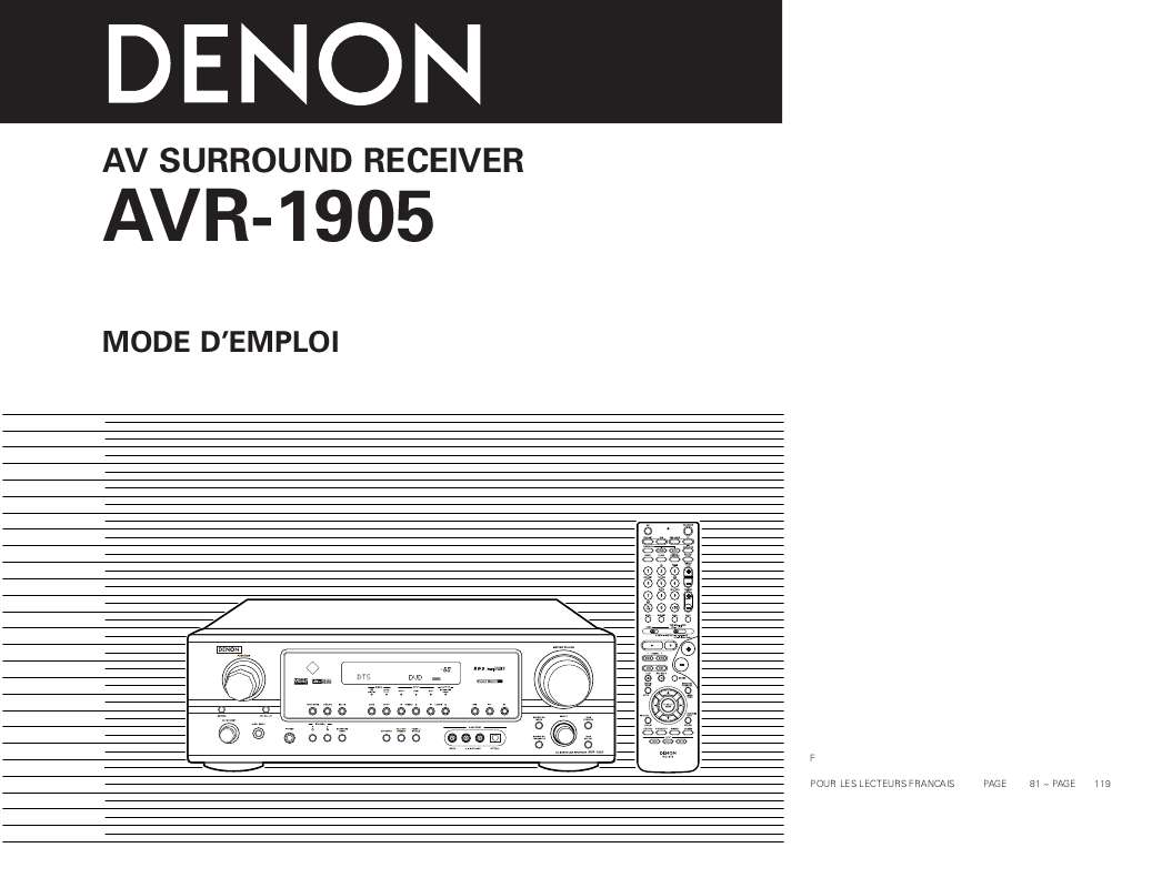 Guide utilisation DENON AVR-1905  de la marque DENON