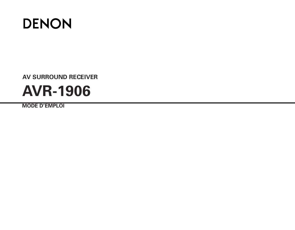 Guide utilisation DENON AVR-1906  de la marque DENON
