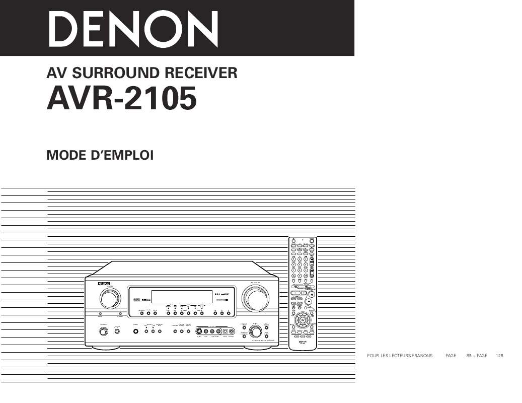 Guide utilisation DENON AVR-2105  de la marque DENON