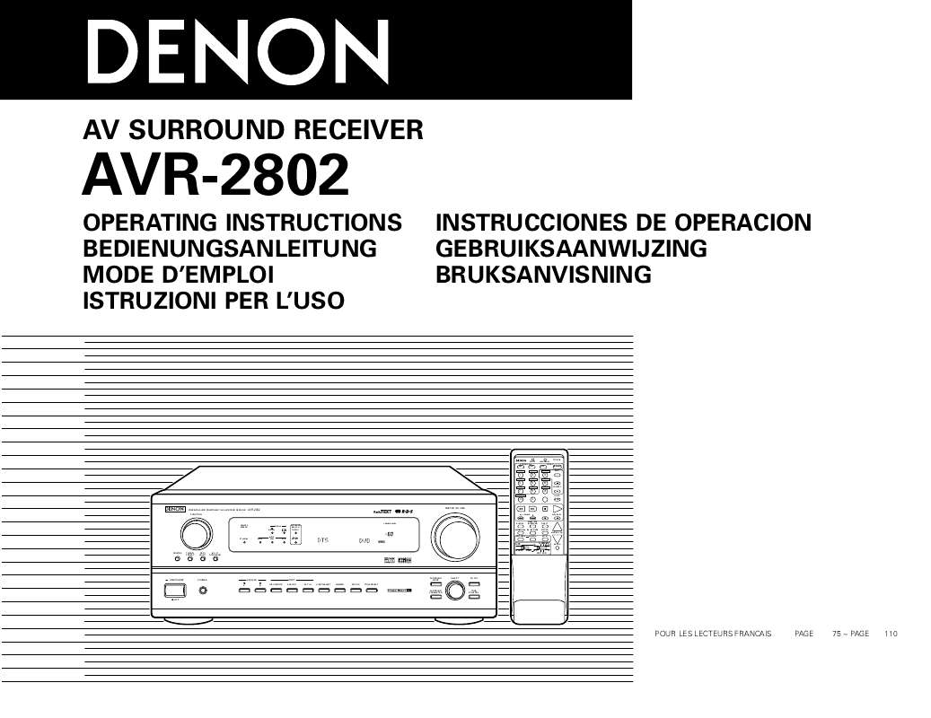 Guide utilisation DENON AVR-2802  de la marque DENON