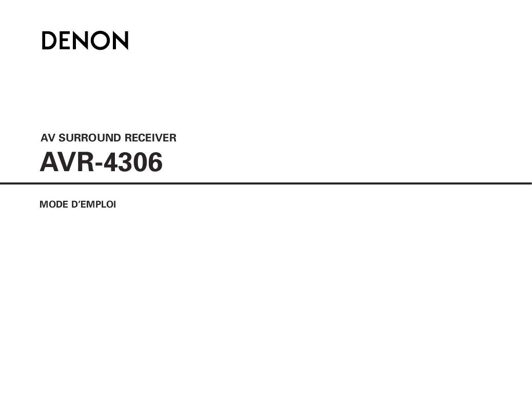 Guide utilisation DENON AVR-4305  de la marque DENON