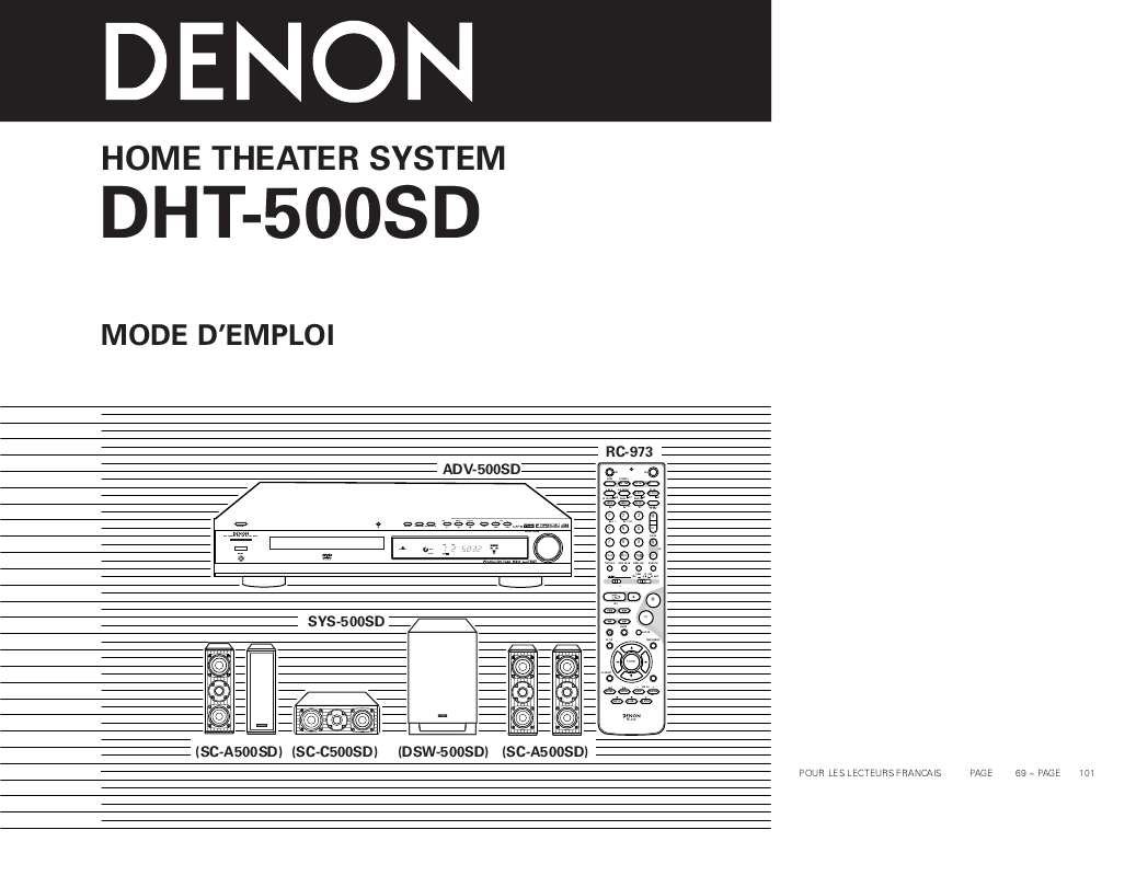 Guide utilisation  DENON DHT-500S  de la marque DENON