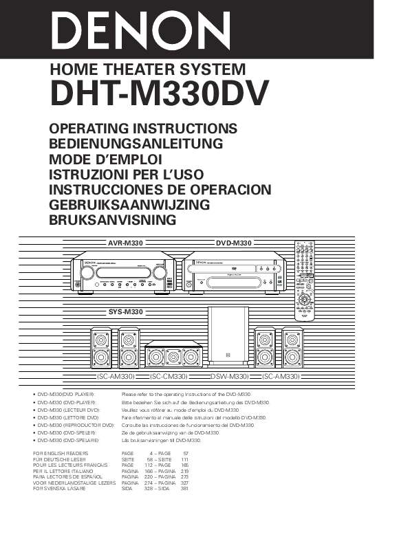 Guide utilisation  DENON DHT-M330DV  de la marque DENON