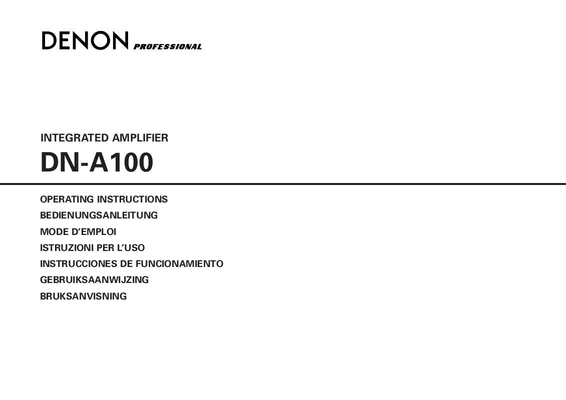 Guide utilisation  DENON DN-A100  de la marque DENON